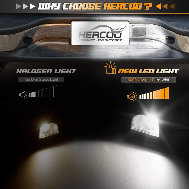 HERCOO غطاء عدسة مصابيح لوحة الترخيص LED HERCOO مع موصل سلك المصباح الخلفي متوافق مع سيلفرادو سييرا أفالانش سوبربان إسكاليد يوكون GMC كاديلاك - Image 4